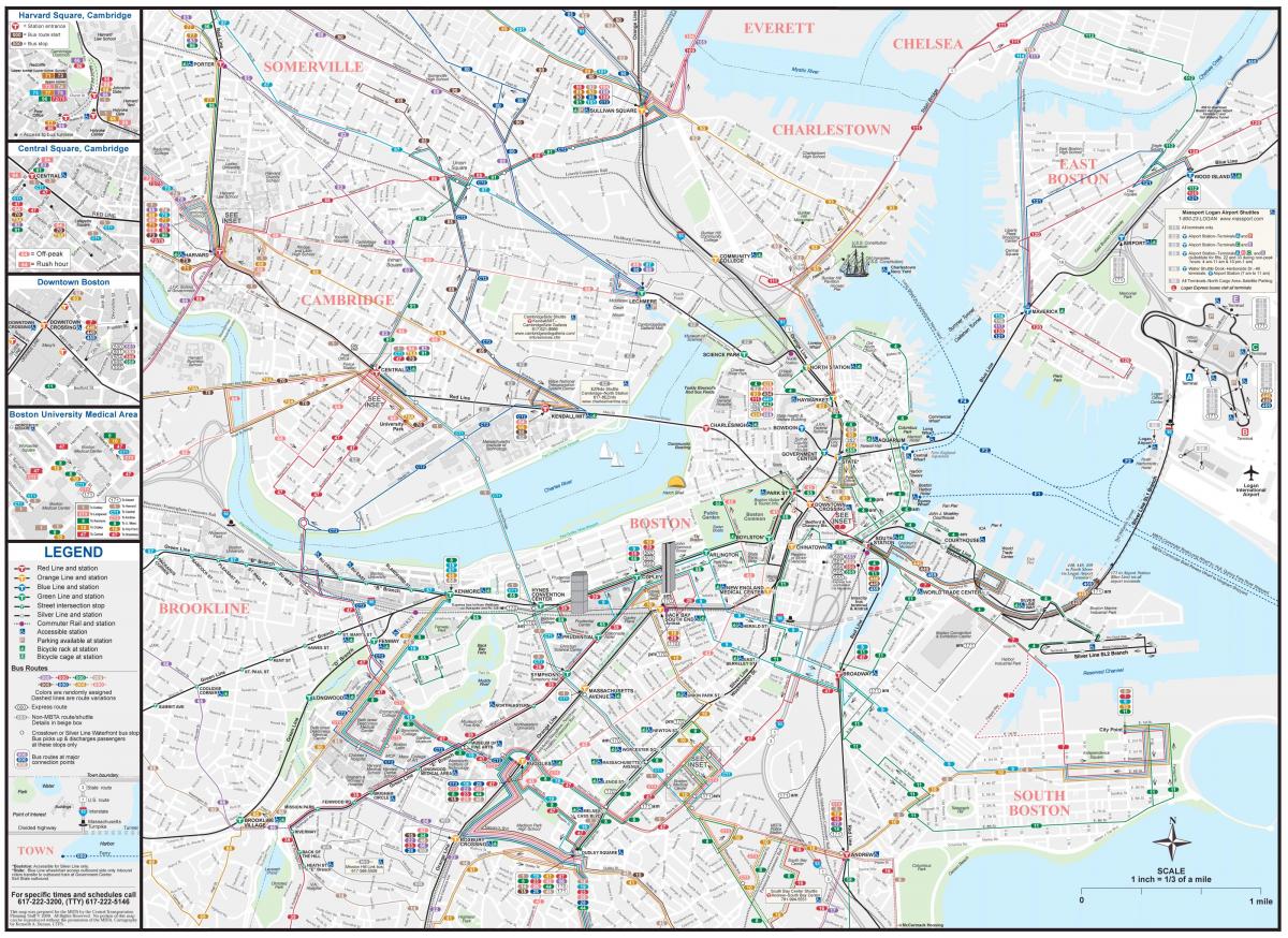 Mappa della stazione degli autobus di Boston