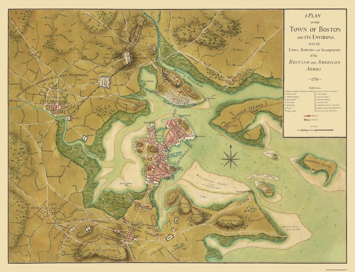 Mappa storica di Boston