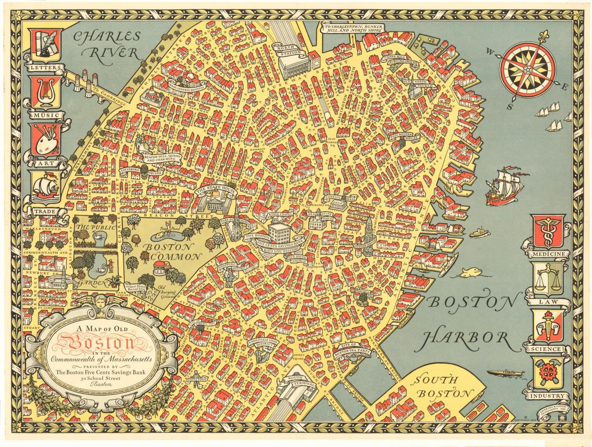 Boston mappa antica